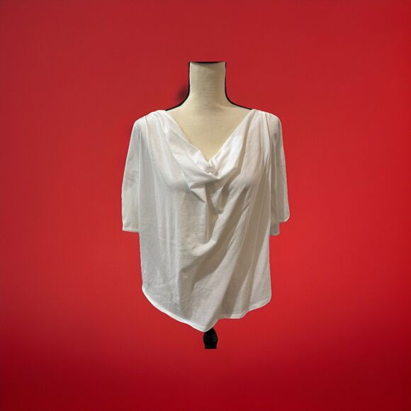 Free People We The Free Just Chillin Draped Neck Tee White Size Medium NEW NWT - Picture 5 of 11